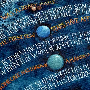 There Are Stars calligraphy detail